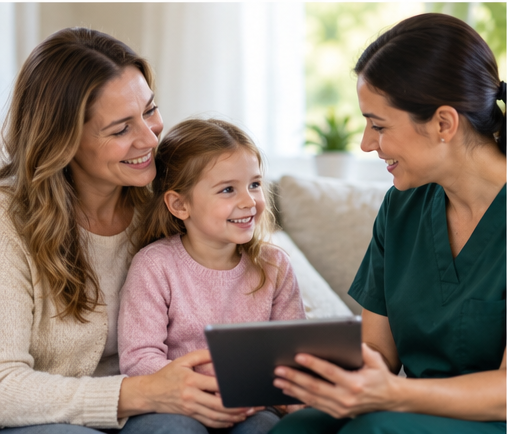 Professional carer supporting an older person